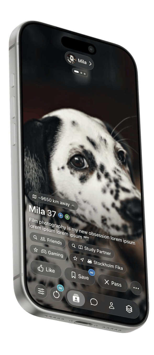 The HeyU feed on an iPhone