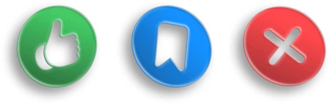 The Like, Save and Pass buttons