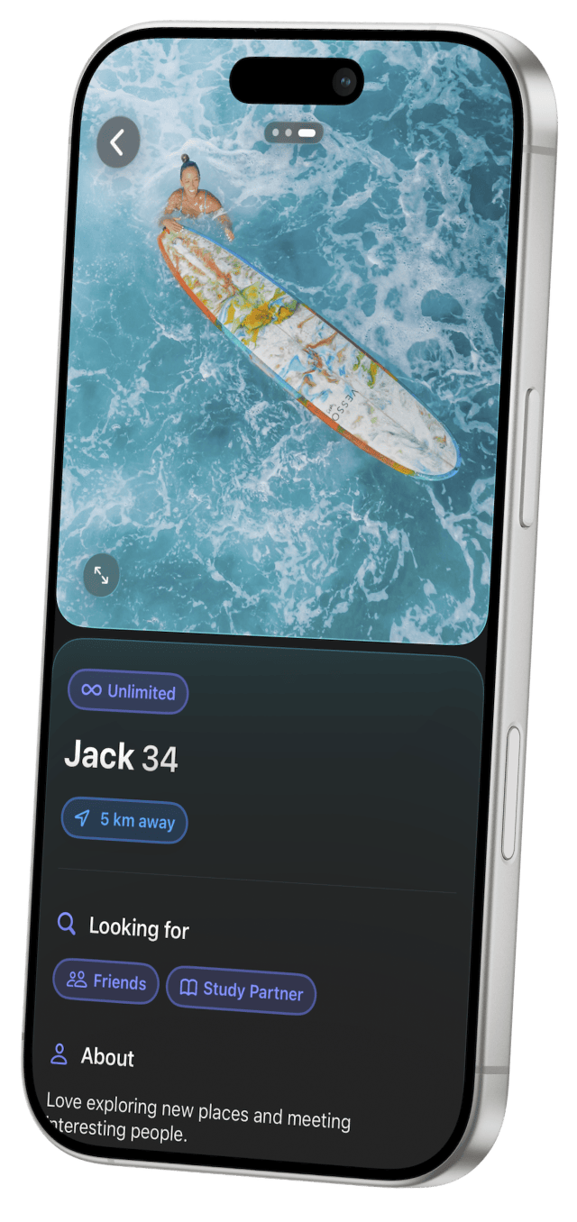A HeyU profile on an iPhone